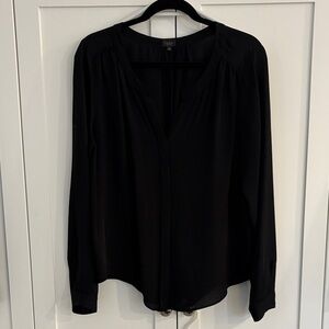 Aritzia Babaton Classic Black Silk Blouse